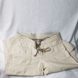 The North Face Ladies Size 4 Pants Regular Tan and White Stripes